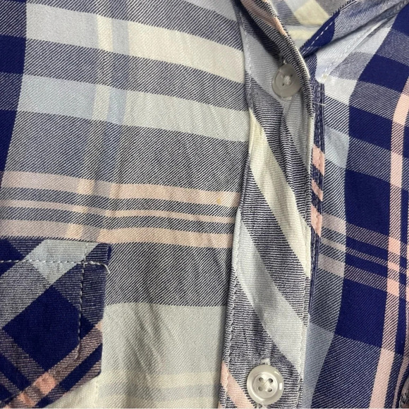 Rails Button Up Shirt Womens Size Medium Purple Blue Plaid Long Sleeve - Picture 7 of 10